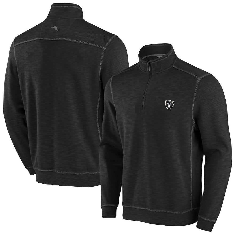 Las Vegas Raiders Tobago Bay Tri-Blend Half-Zip Sweatshirt Black