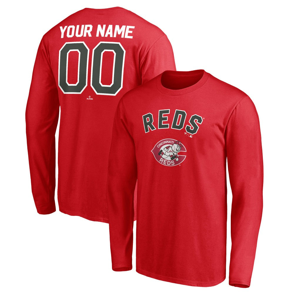 Cincinnati Reds Personalized Cooperstown Collection Winning Streak Long Sleeve T-Shirt - Red - MLB Lifestyle