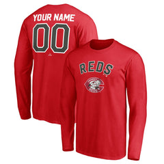 Cincinnati Reds Personalized Cooperstown Collection Winning Streak Long Sleeve T-Shirt - Red - MLB Lifestyle