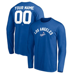 Los Angeles Dodgers Personalized Cooperstown Collection Winning Streak Long Sleeve T-Shirt - Royal - MLB Discount