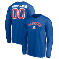 Texas Rangers Personalized Cooperstown Collection Winning Streak Long Sleeve T-Shirt - Royal - MLB Discount