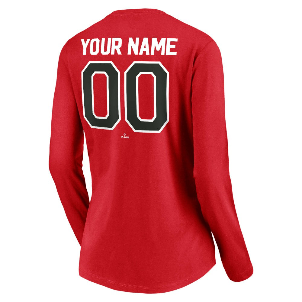 Cincinnati Reds Women's Cooperstown Collection Personalized Winning Streak Long Sleeve V-Neck T-Shirt - Red - MLB Online