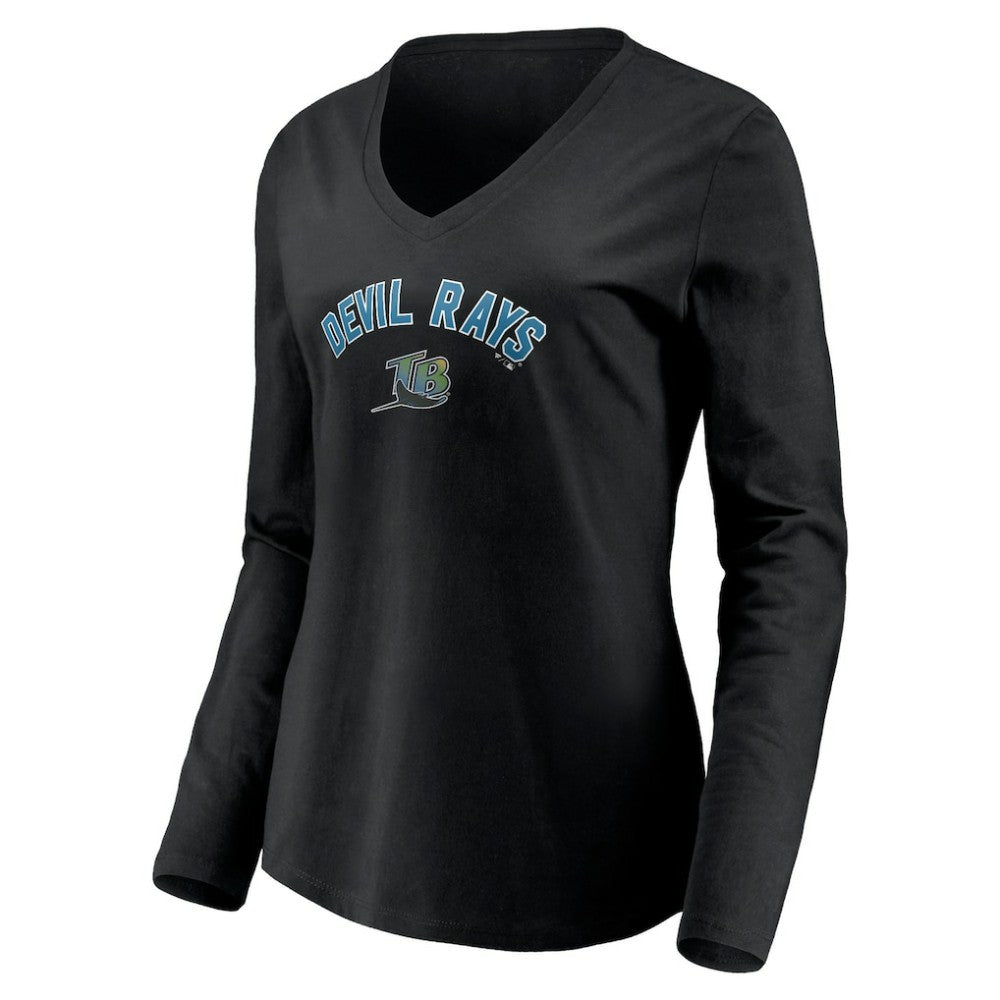Tampa Bay Rays Women's Cooperstown Collection Personalized Winning Streak Long Sleeve V-Neck T-Shirt - Black - MLB Online