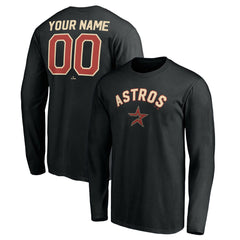 Houston Astros Personalized Cooperstown Collection Alternate Winning Streak Long Sleeve T-Shirt - Black - MLB Lifestyle