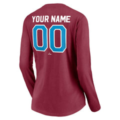 Philadelphia Phillies Women's Personalized Cooperstown Collection Alternate Winning Streak Long Sleeve V-Neck T-Shirt - Burgundy - MLB Sale
