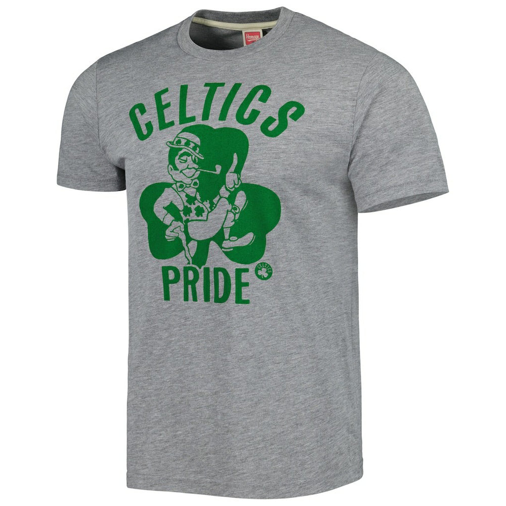 Boston Celtics Homage Unisex Hometown Hyper Local Tri-Blend T-Shirt Heather Gray