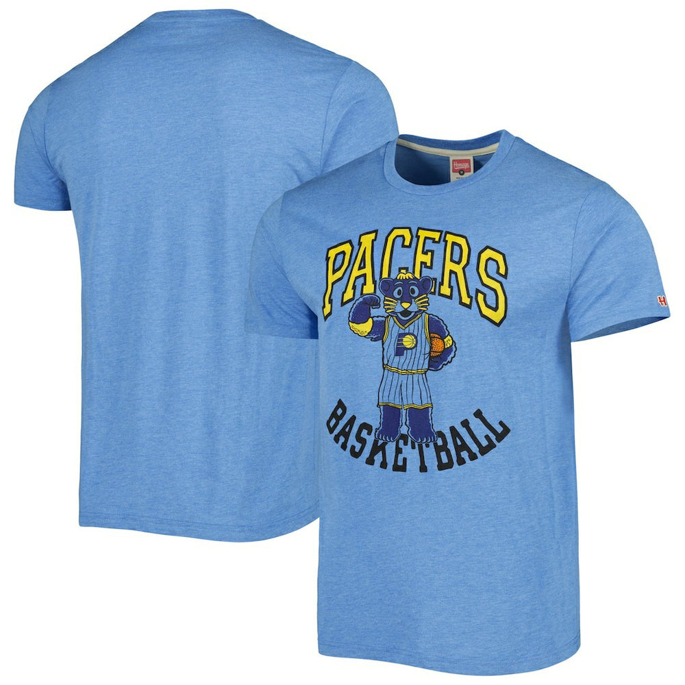 Indiana Pacers Homage Unisex Team Mascot Tri-Blend T-Shirt Light Blue