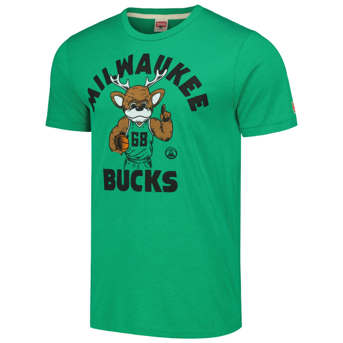 Milwaukee Bucks Homage Unisex Team Mascot Tri-Blend T-Shirt Green