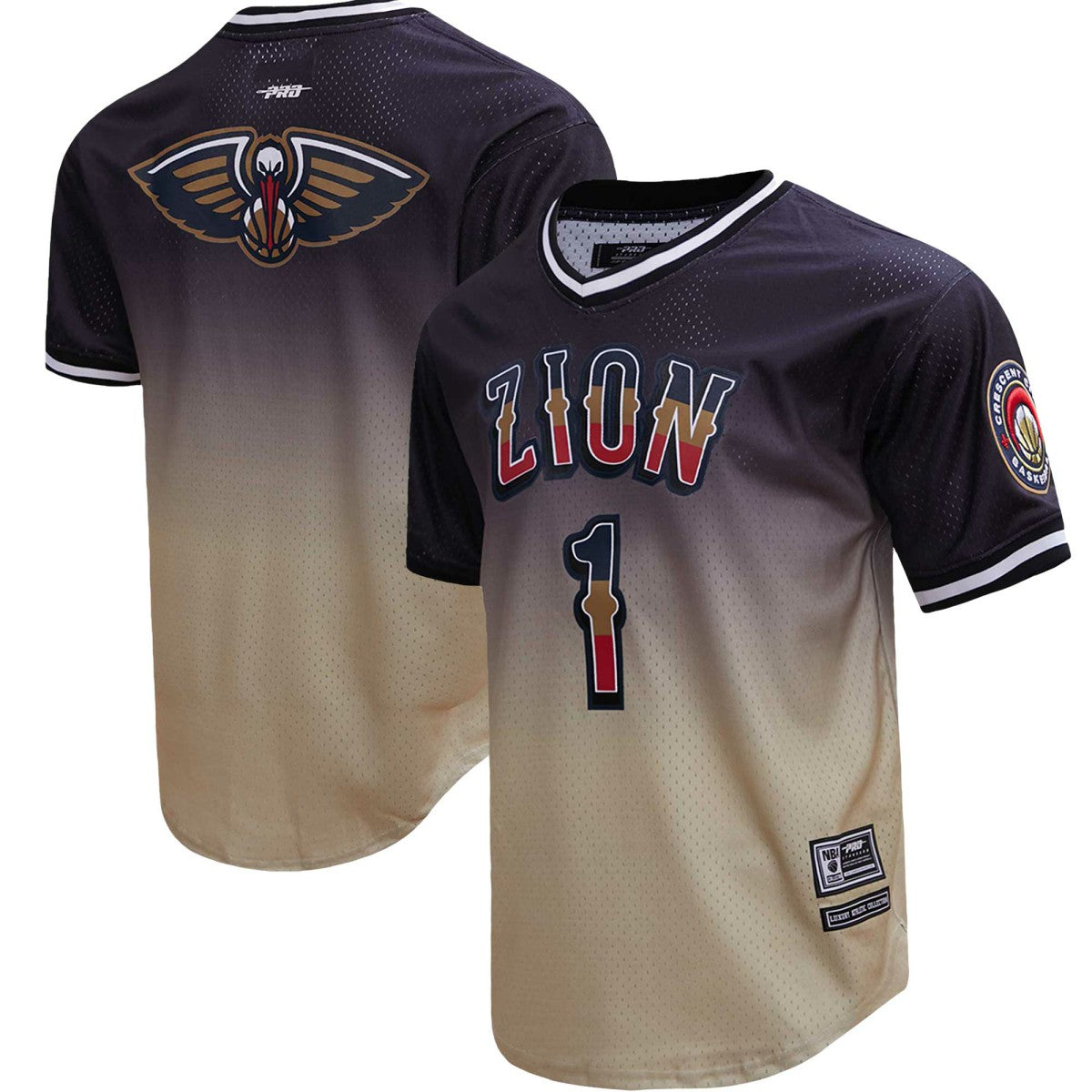 Zion Williamson New Orleans Pelicans Post Ombre Name & Number T-Shirt Black/Gold