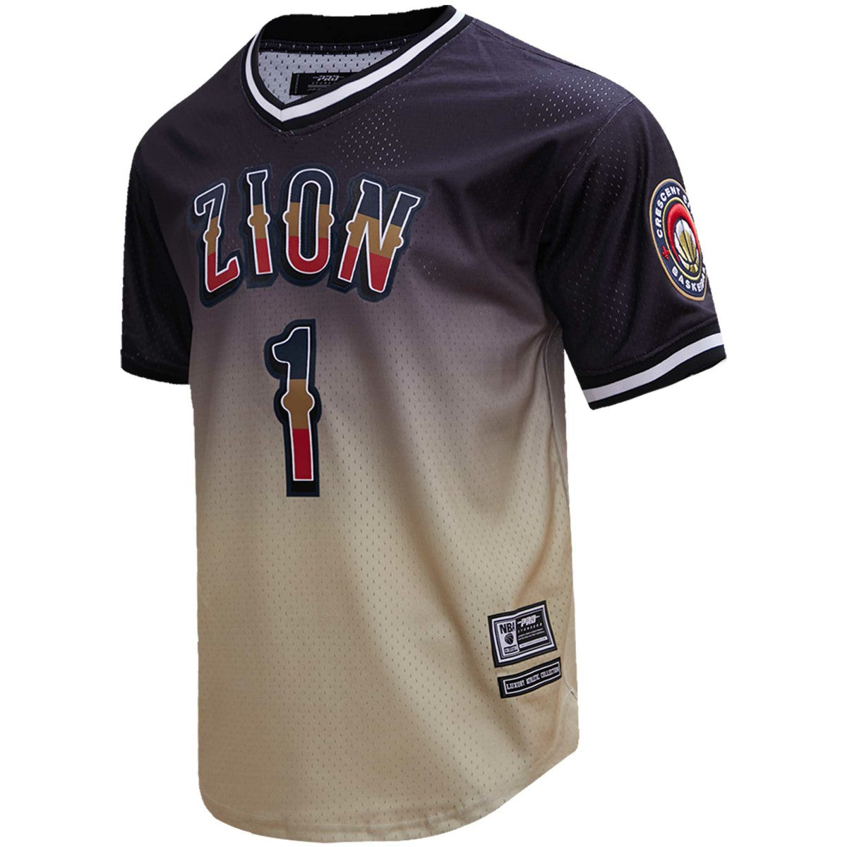 Zion Williamson New Orleans Pelicans Post Ombre Name & Number T-Shirt Black/Gold