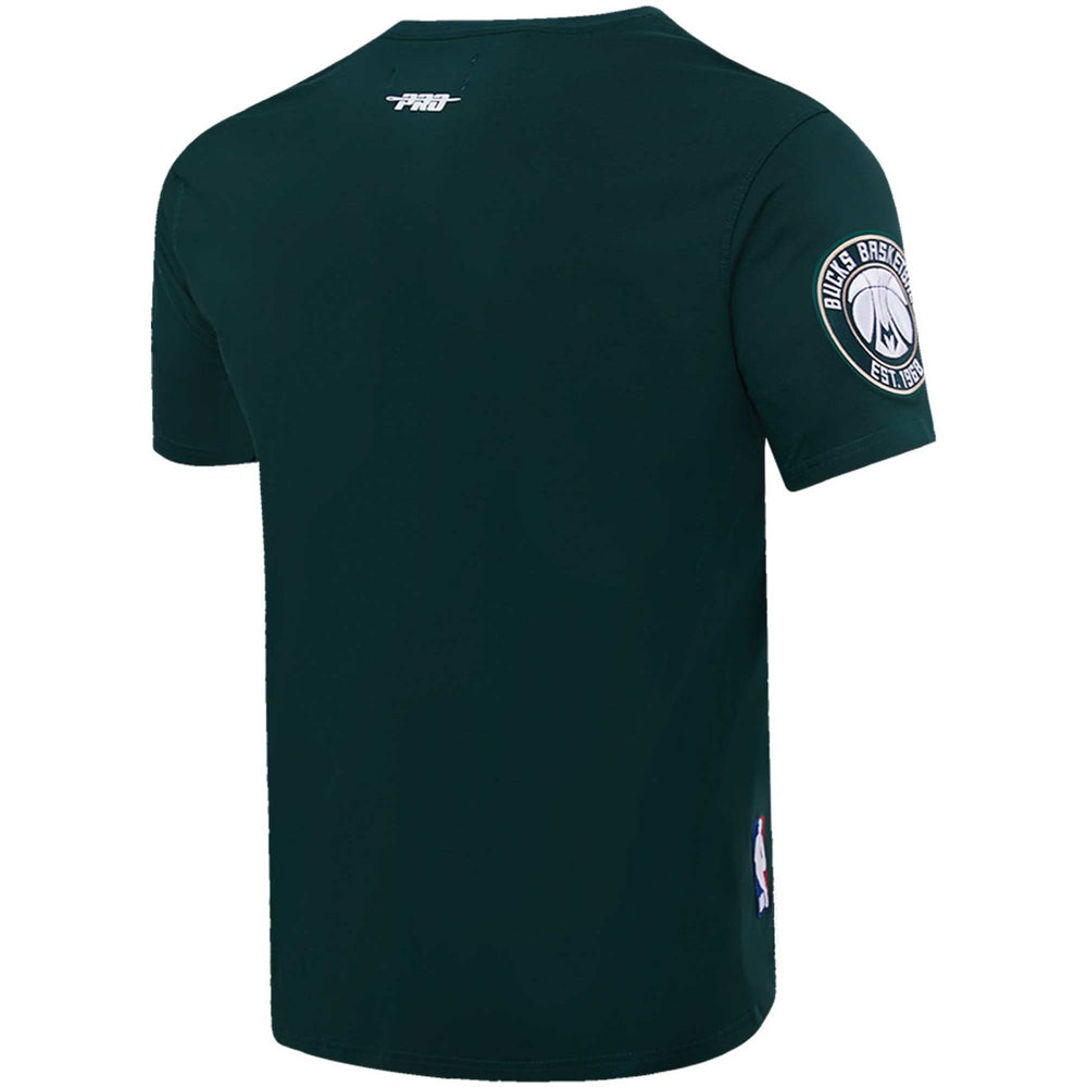 Giannis Antetokounmpo, Jrue Holiday, Khris Middleton Milwaukee Bucks Pro Standard Multi Lineup T-Shirt Hunter Green