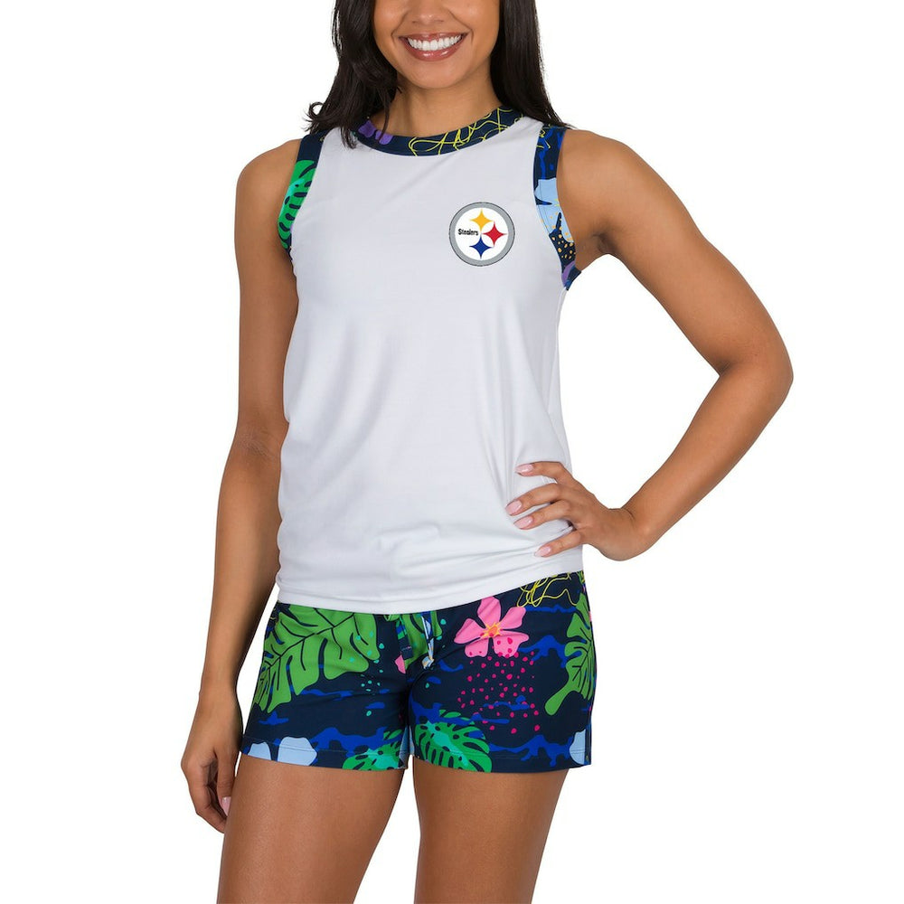 Pittsburgh Steelers Concepts Sport Women's Roamer Knit Tank Top & Shorts Set White