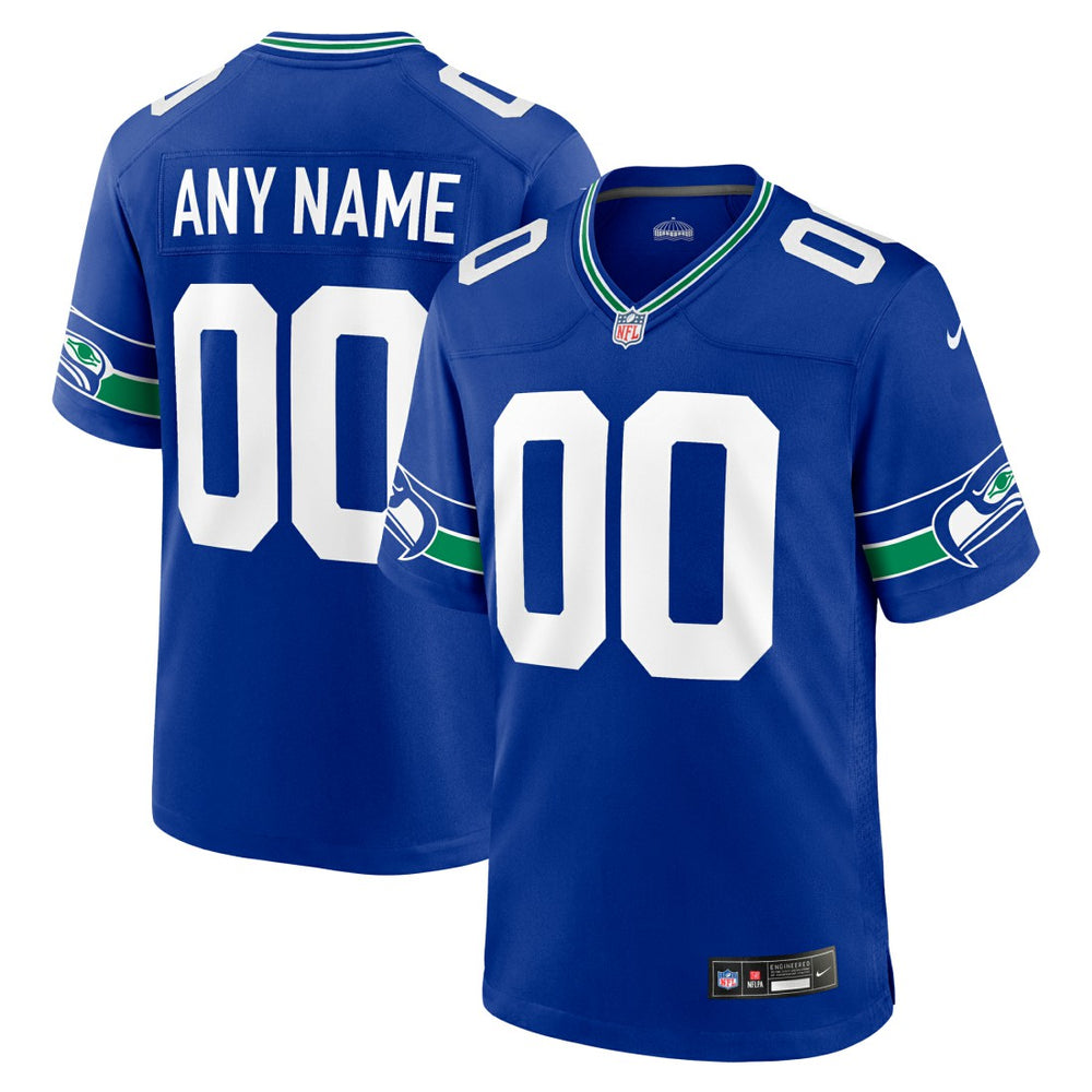 Nike Seattle Seahawks Throwback Custom Jersey Royal
