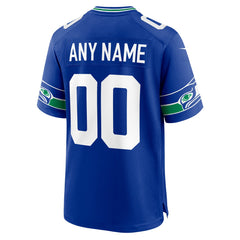 Nike Seattle Seahawks Throwback Custom Jersey Royal