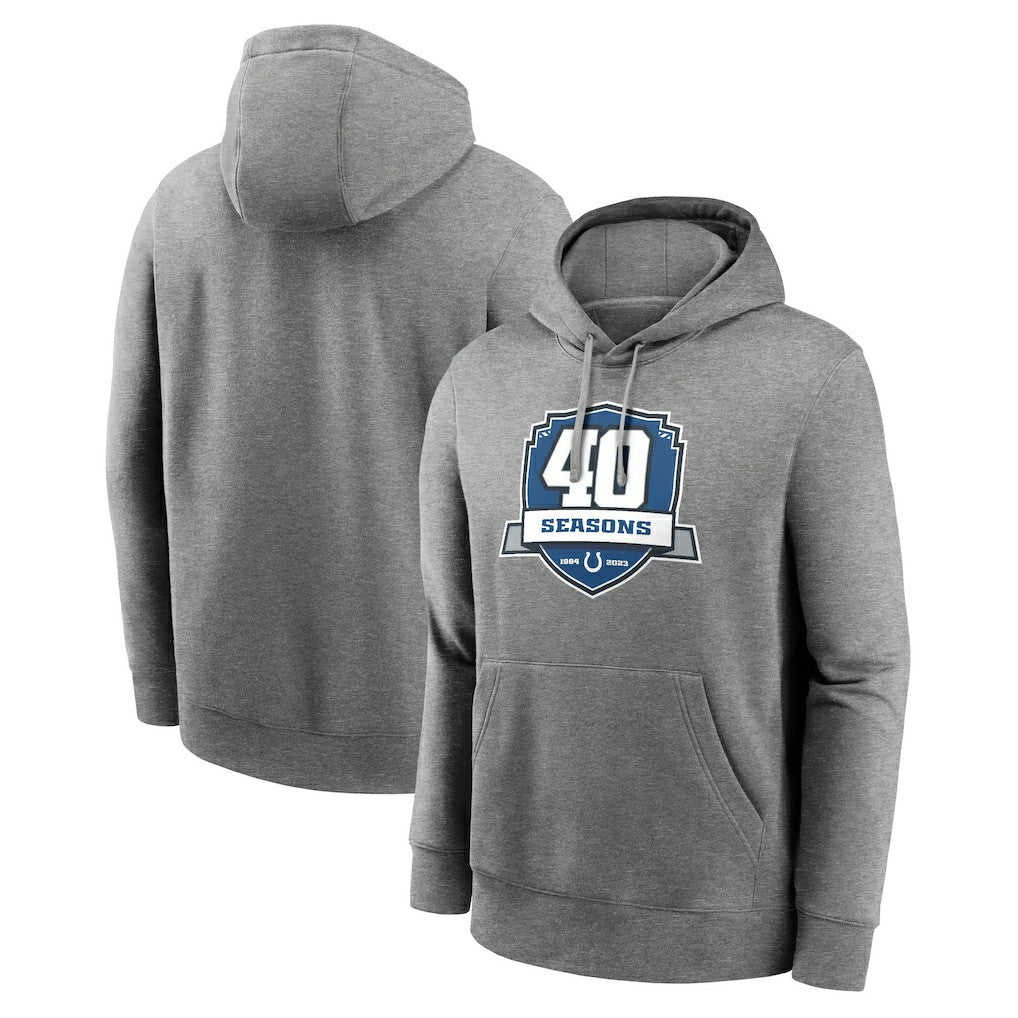 Nike Indianapolis Colts 40th Anniversary Club Pullover Hoodie Heather Gray