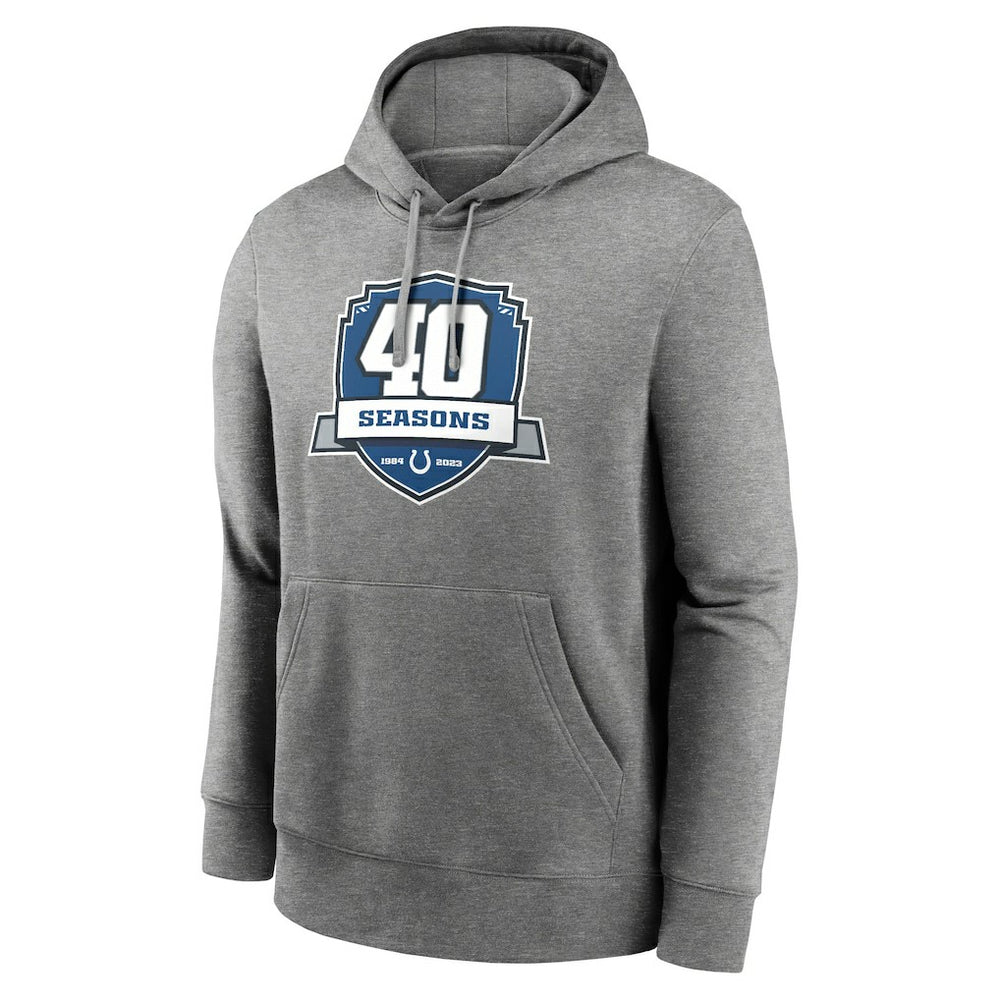 Nike Indianapolis Colts 40th Anniversary Club Pullover Hoodie Heather Gray