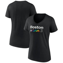 Boston Red Sox Women's City Pride V-Neck T-Shirt - Black - MLB on Sale