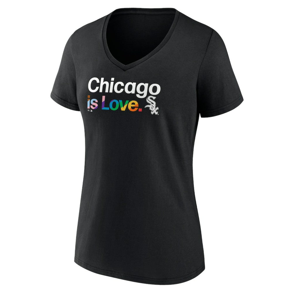 Chicago White Sox Women's City Pride V-Neck T-Shirt - Black - MLB on Sale