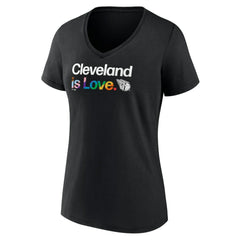 Cleveland Guardians Women's City Pride V-Neck T-Shirt - Black - MLB Sale