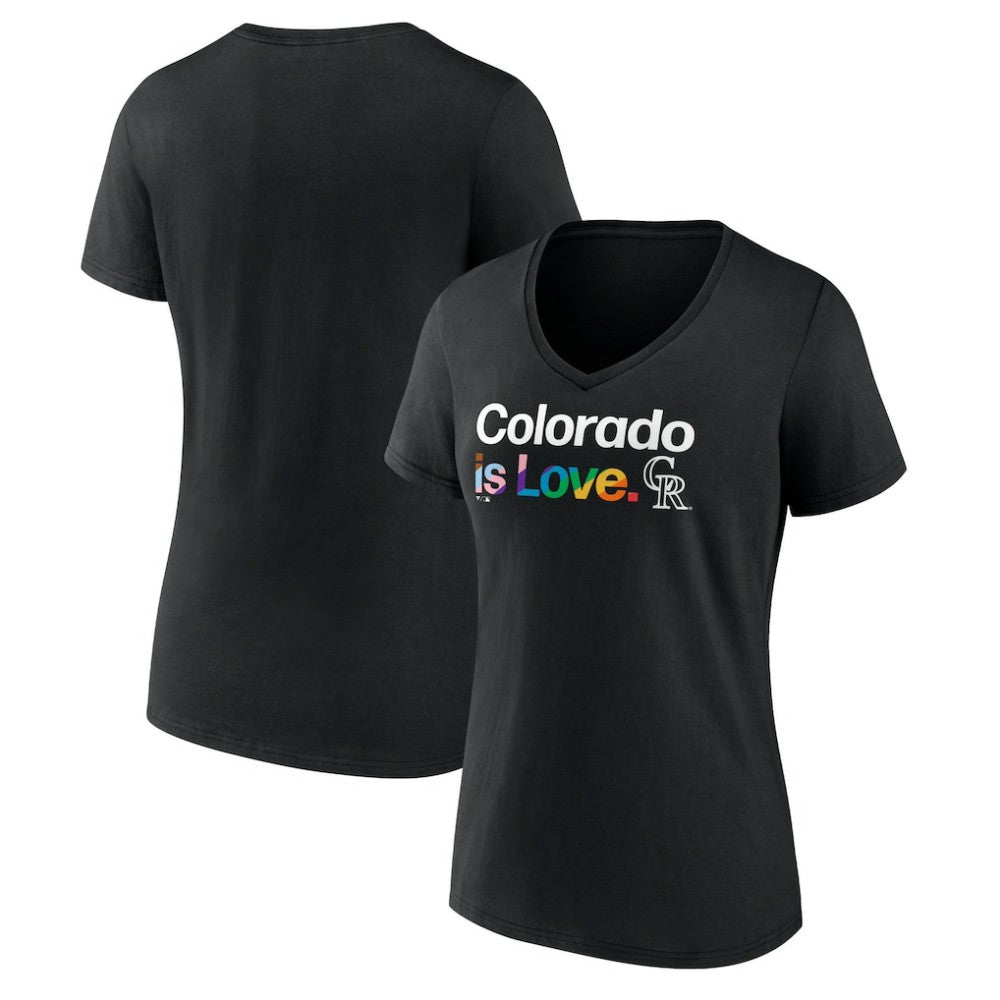 Colorado Rockies Women's City Pride V-Neck T-Shirt - Black - MLB Online