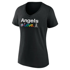 Los Angeles Angels Women's City Pride V-Neck T-Shirt - Black - MLB on Sale