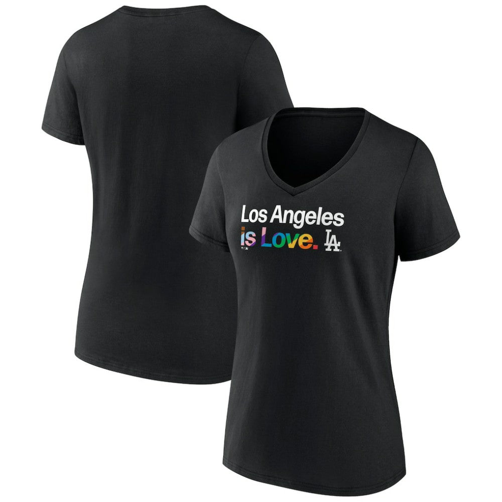 Los Angeles Dodgers Women's City Pride V-Neck T-Shirt - Black - MLB Online