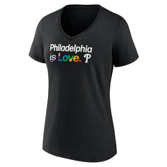 Philadelphia Phillies Women's City Pride V-Neck T-Shirt - Black - MLB Discount