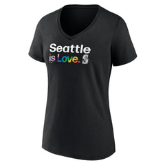 Seattle Mariners Women's City Pride V-Neck T-Shirt - Black - MLB Lifestyle