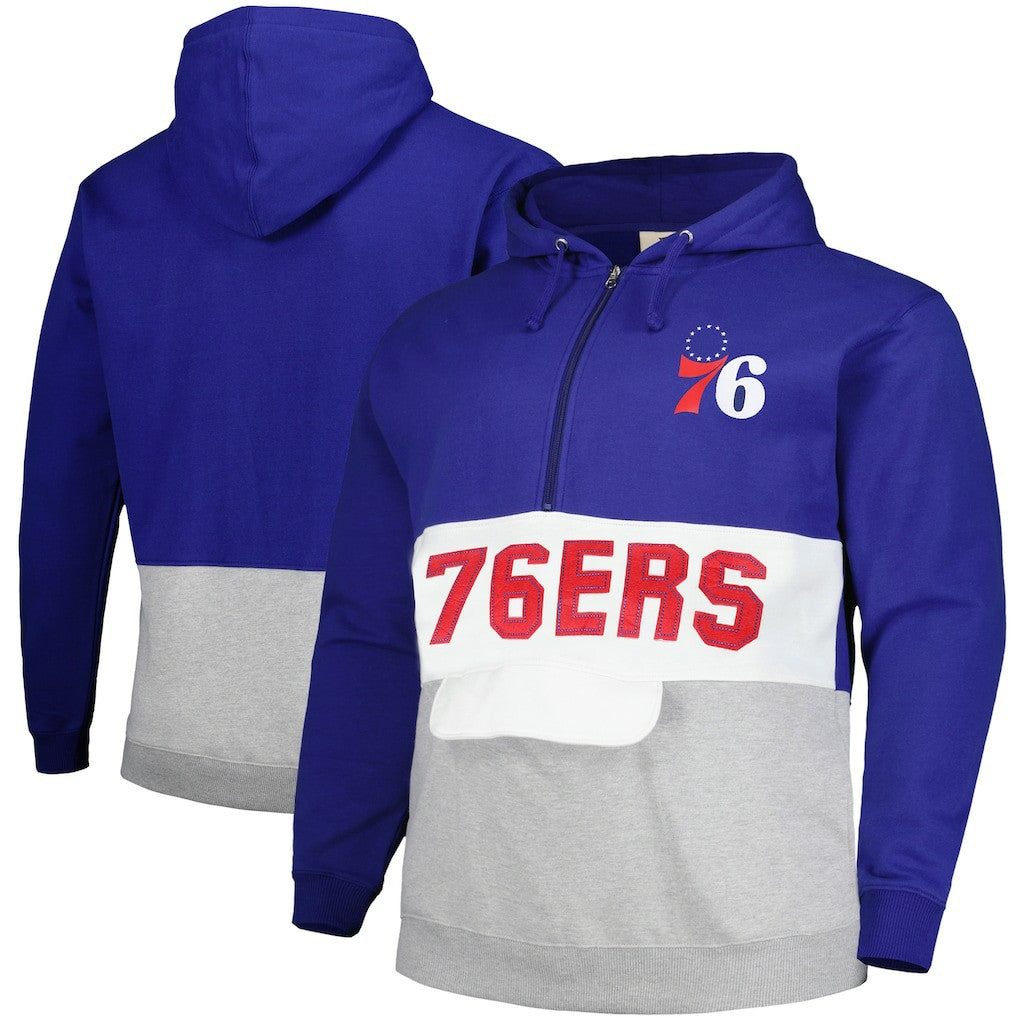 Philadelphia 76ers Big & Tall Anorak Half-Zip Hoodie Royal | Fanatics US