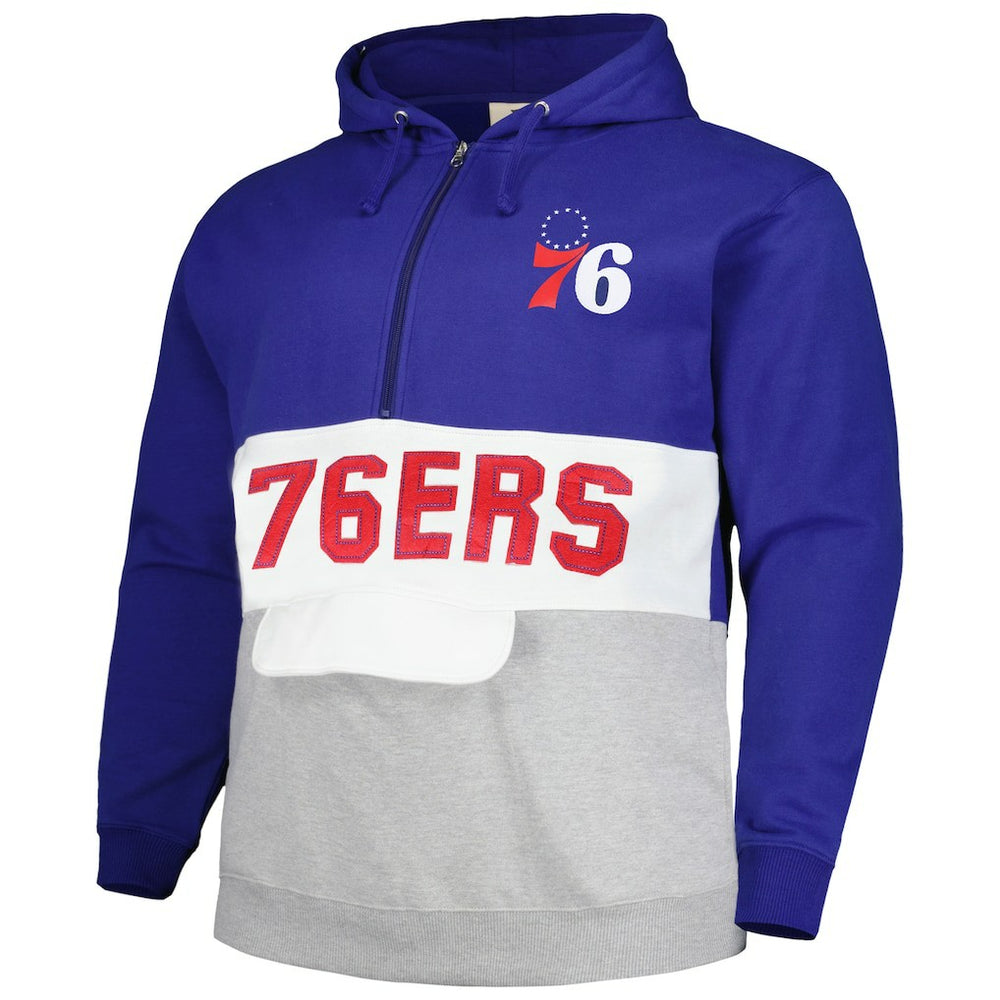 Philadelphia 76ers Big & Tall Anorak Half-Zip Hoodie Royal | Fanatics US