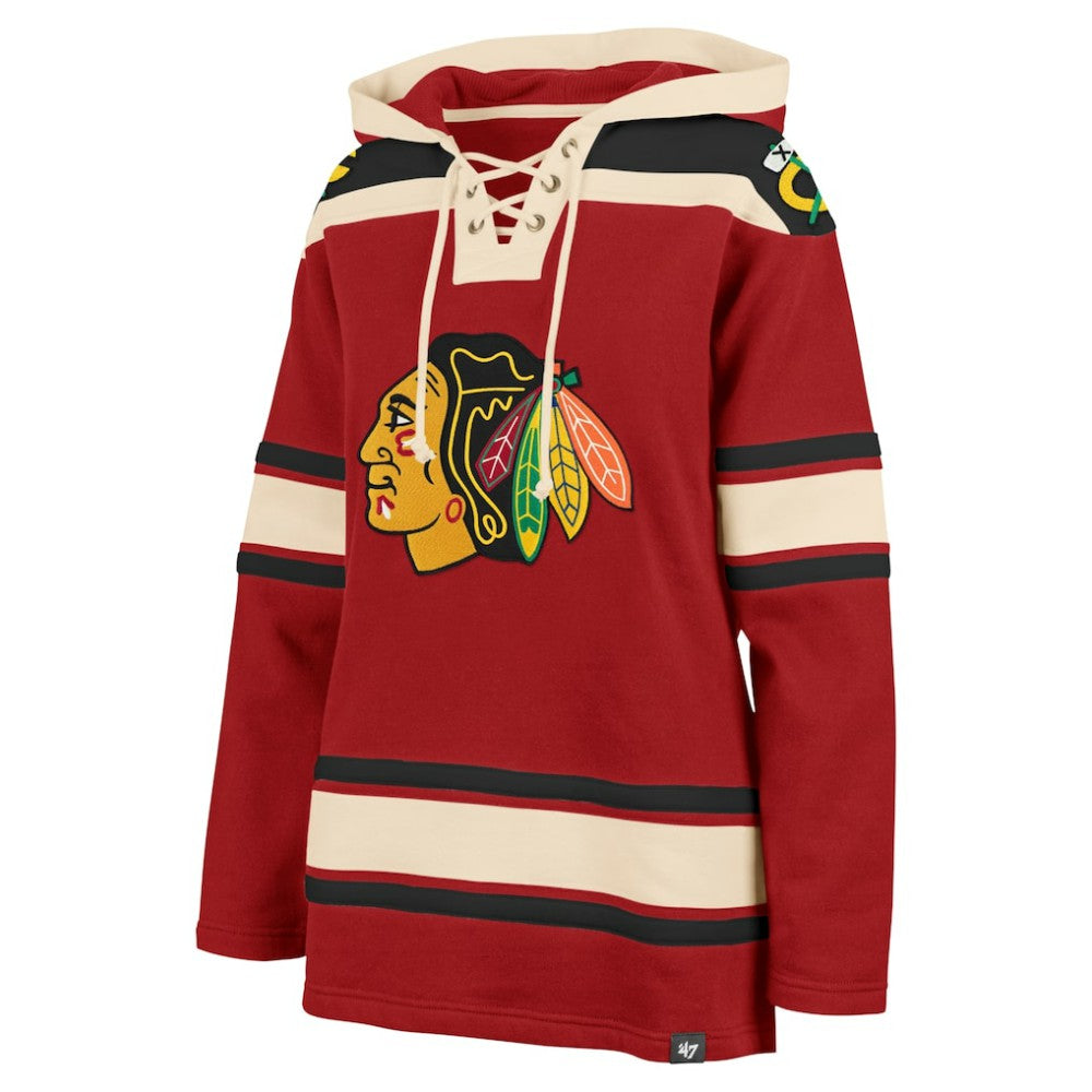 Chicago Blackhawks '47 Women's Superior Lacer Pullover Hoodie - Red - NHL 5351050