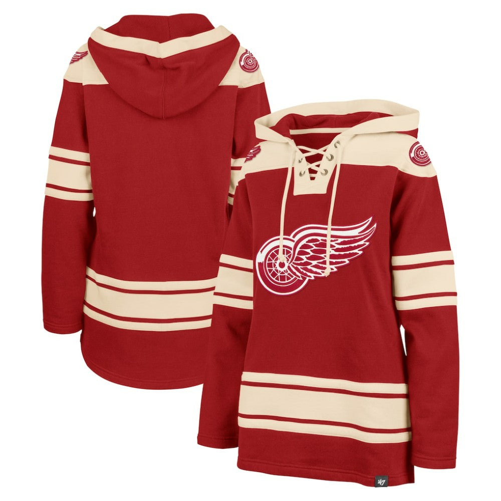 Detroit Red Wings '47 Women's Superior Lacer Pullover Hoodie - Red - NHL 5351051