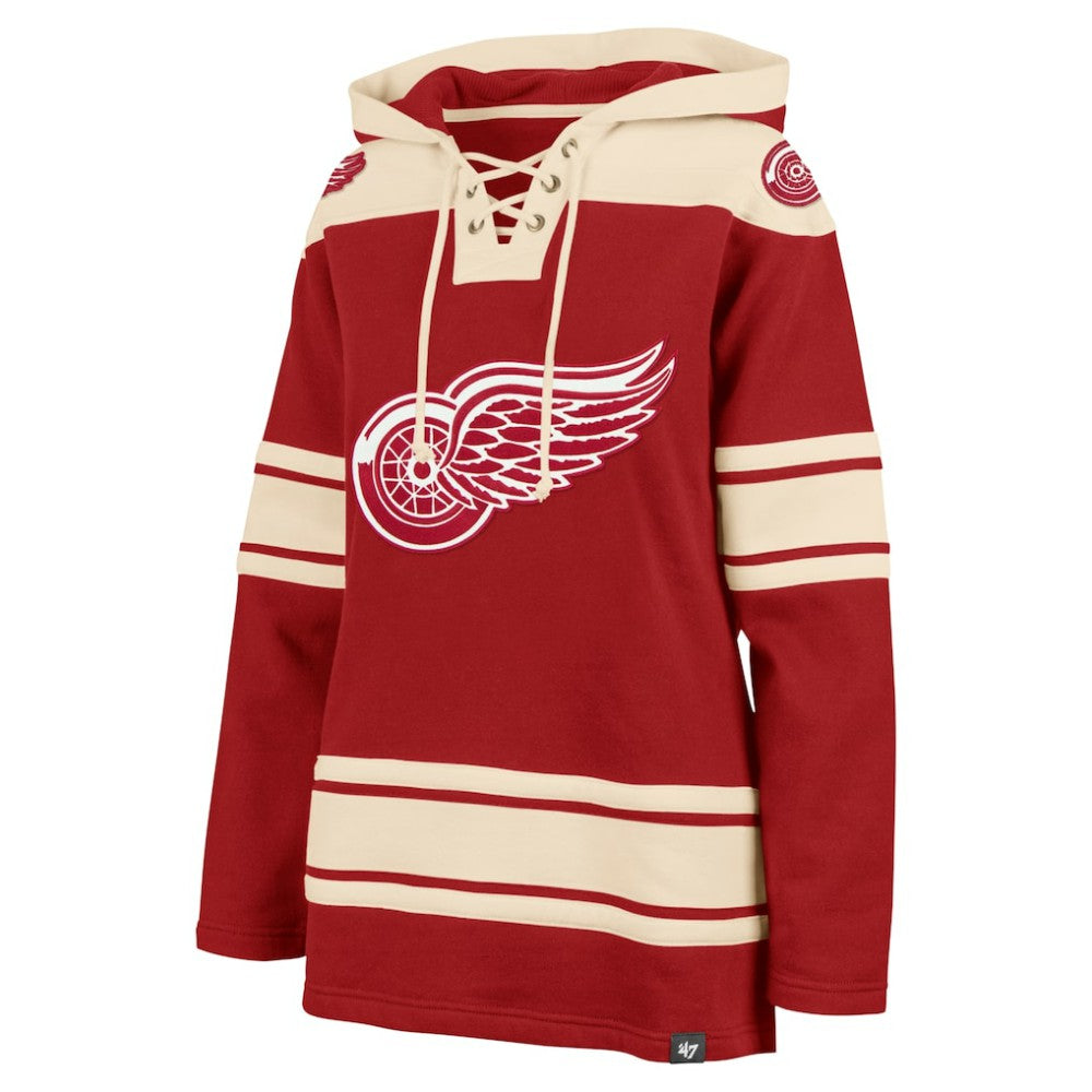 Detroit Red Wings '47 Women's Superior Lacer Pullover Hoodie - Red - NHL 5351051