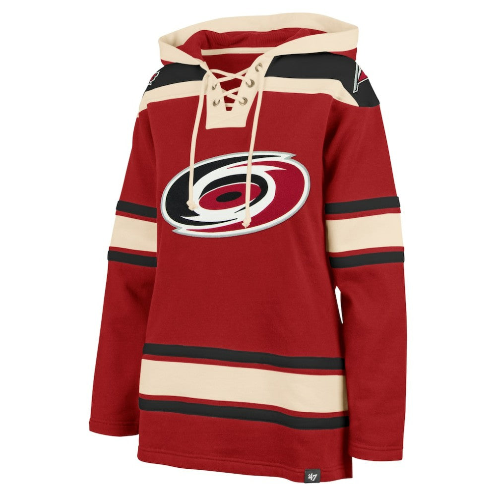 Carolina Hurricanes '47 Women's Superior Lacer Pullover Hoodie - Red - NHL 5351053