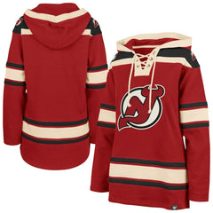 New Jersey Devils '47 Women's Superior Lacer Pullover Hoodie - Red - NHL 5351057