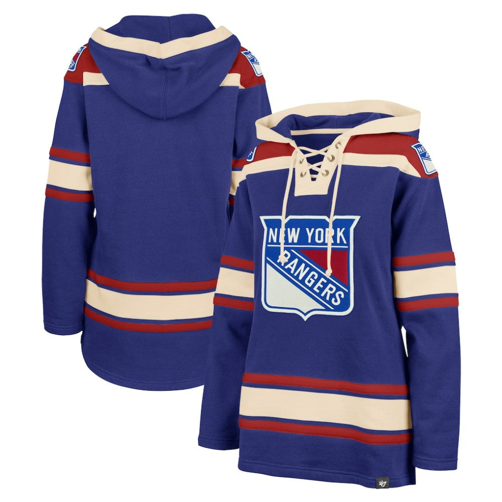 New York Rangers '47 Women's Superior Lacer Pullover Hoodie - Blue - NHL 5351059