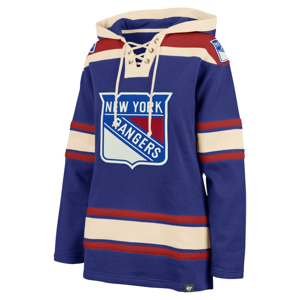 New York Rangers '47 Women's Superior Lacer Pullover Hoodie - Blue - NHL 5351059