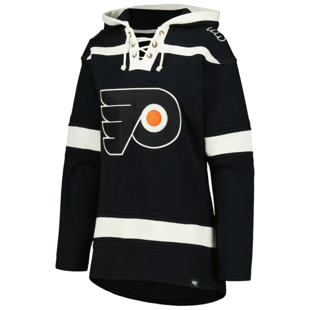 Philadelphia Flyers '47 Women's Superior Lacer Pullover Hoodie - Black - NHL 5351060