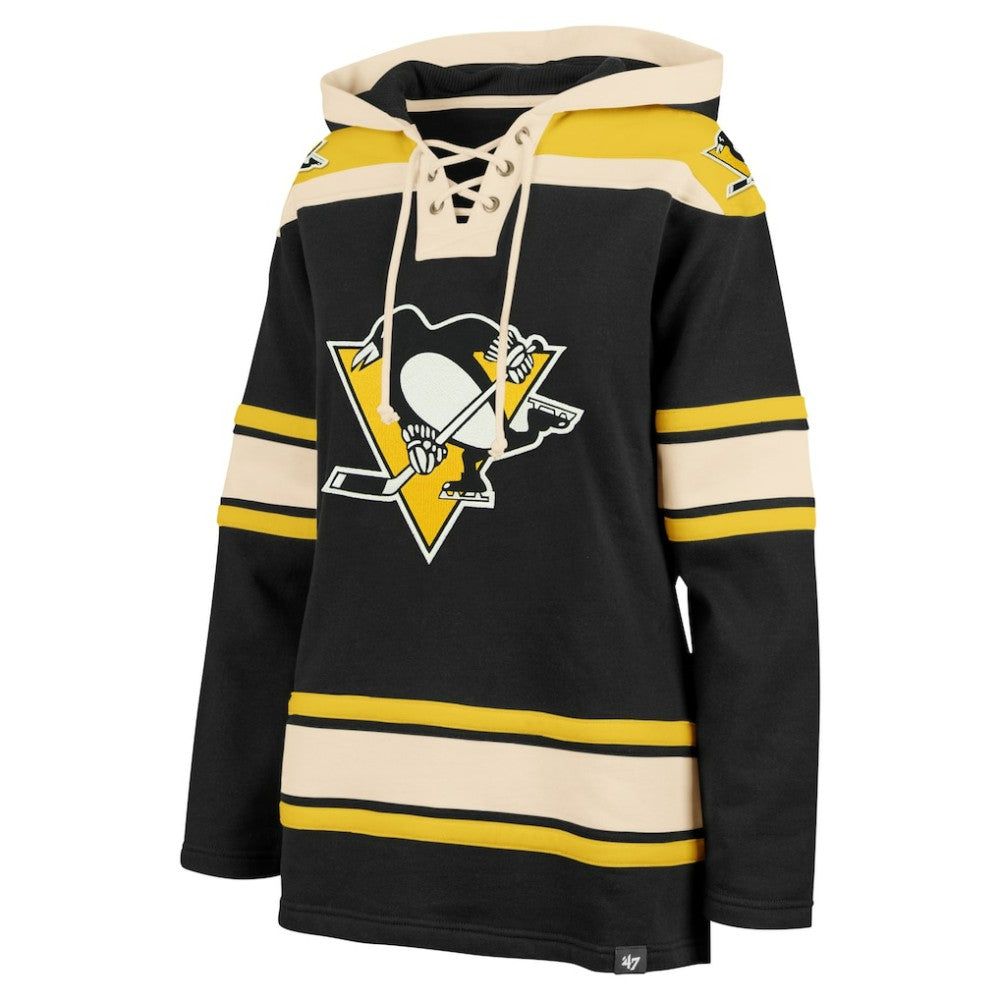 Pittsburgh Penguins '47 Women's Superior Lacer Pullover Hoodie - Black - NHL 5351061