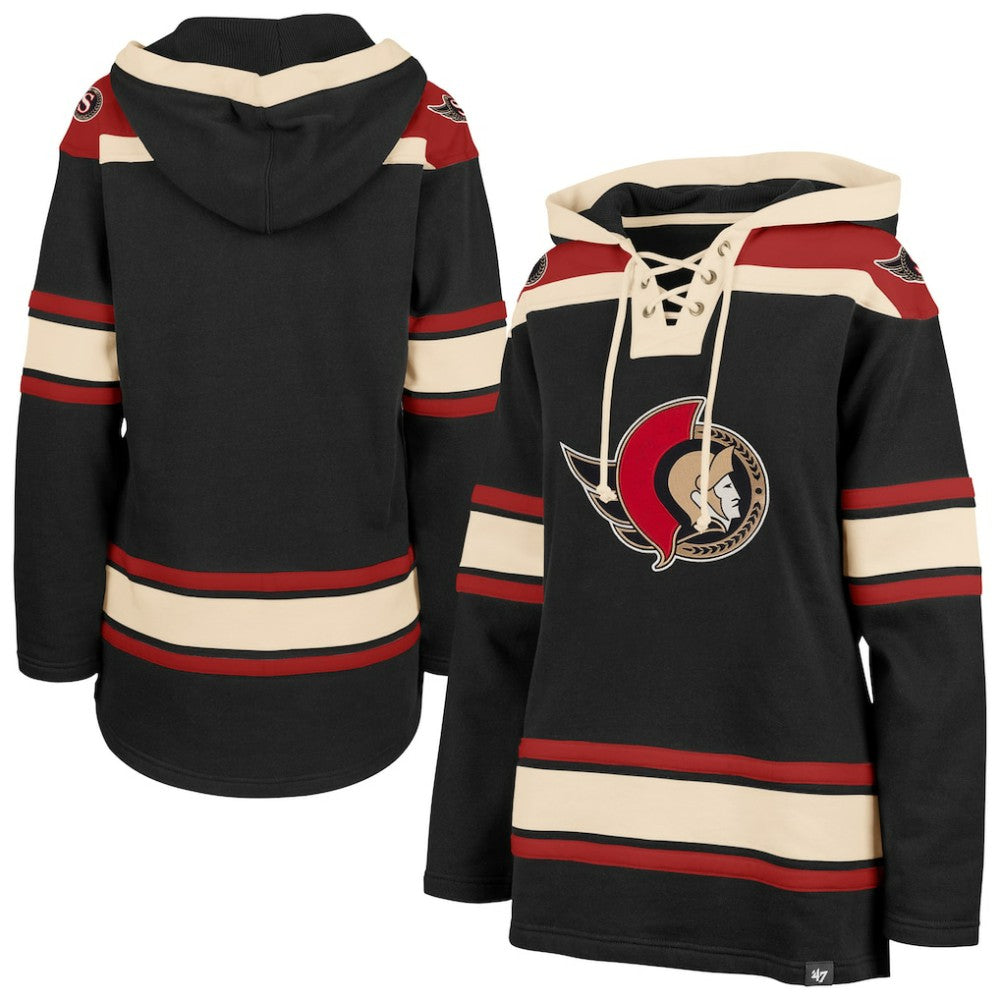 Ottawa Senators '47 Women's Superior Lacer Pullover Hoodie - Black - NHL 5351070