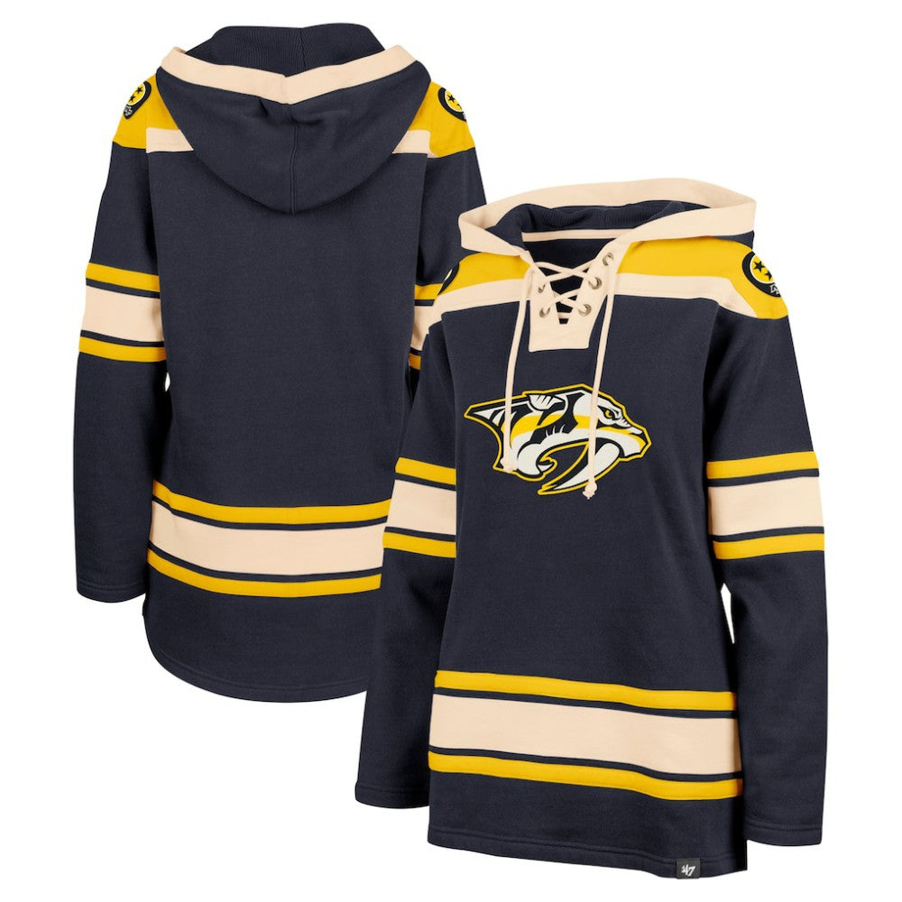 Nashville Predators '47 Women's Superior Lacer Pullover Hoodie - Navy - NHL 5351075