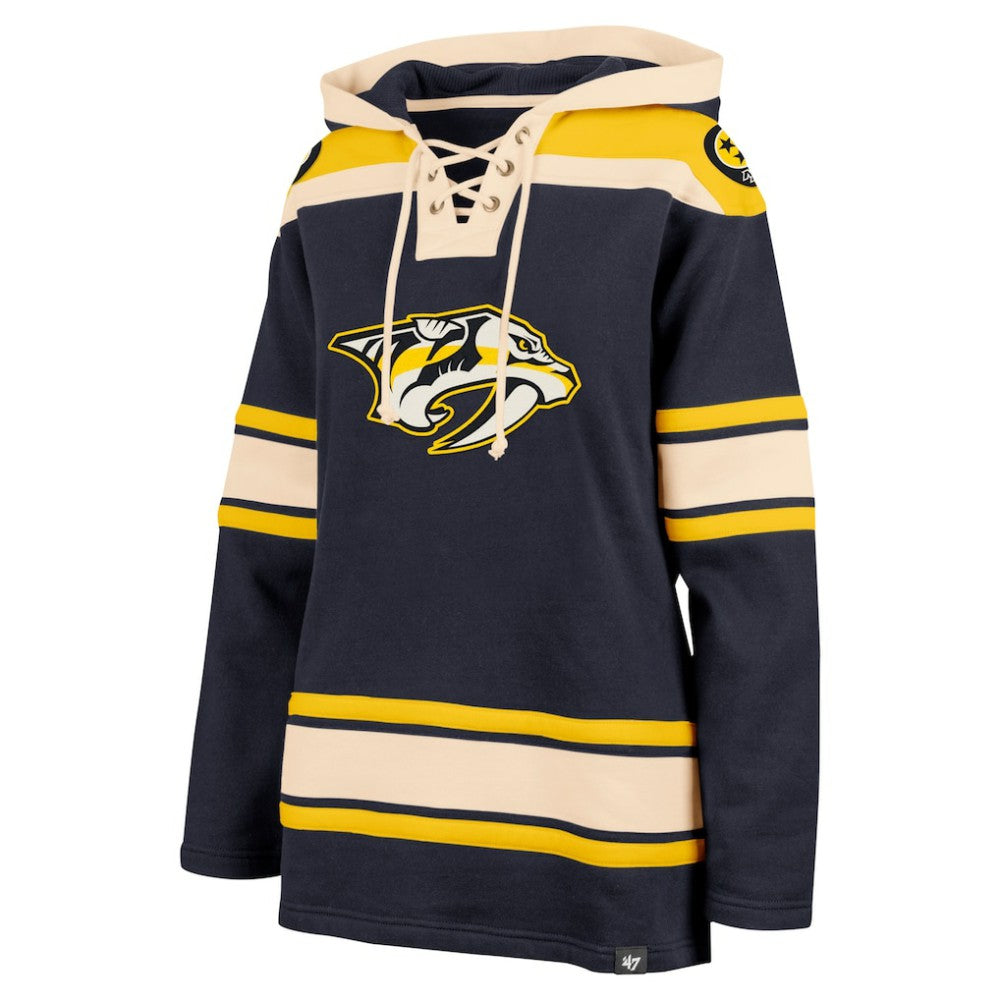Nashville Predators '47 Women's Superior Lacer Pullover Hoodie - Navy - NHL 5351075