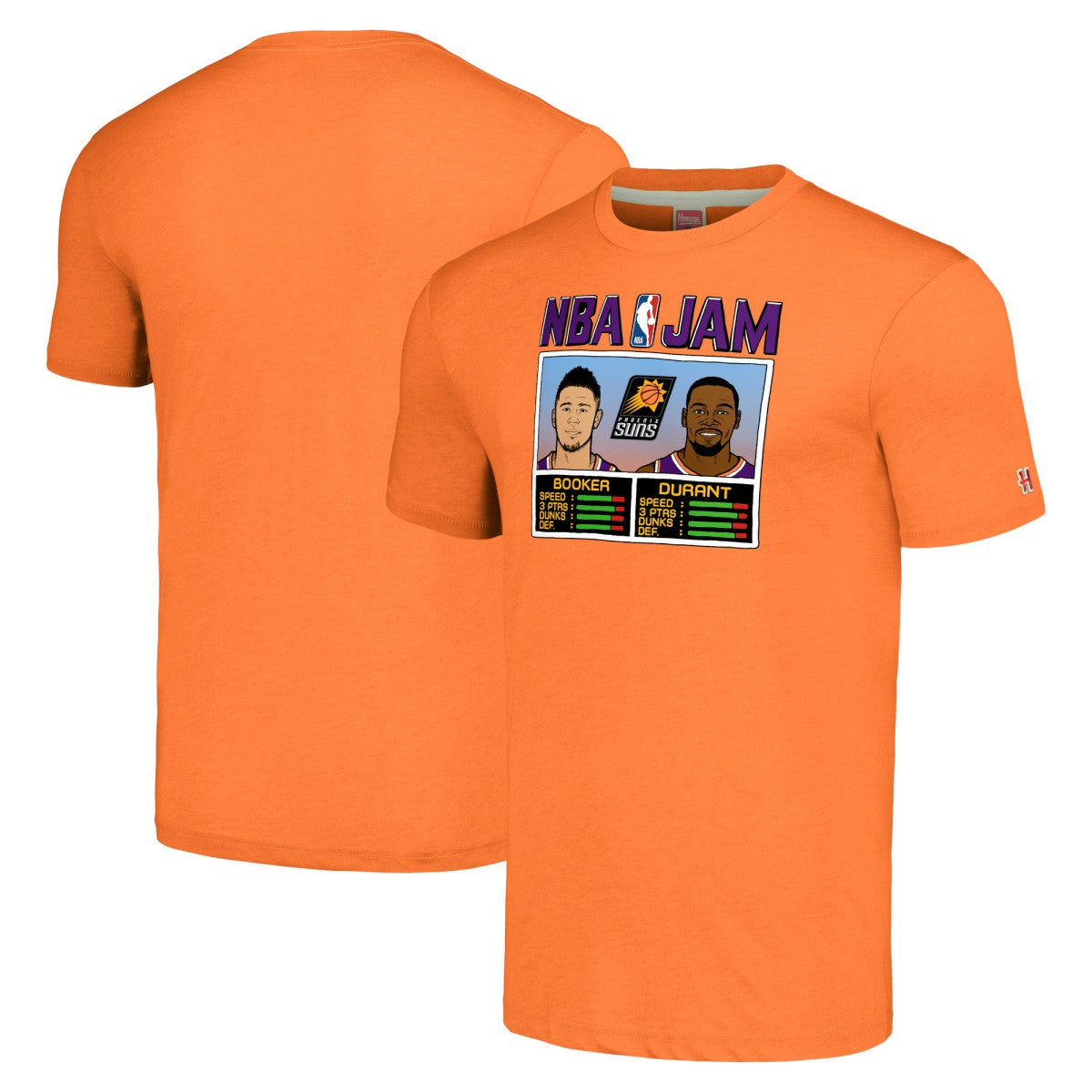 Kevin Durant & Devin Booker Phoenix Suns Homage NBA Jam Tri-Blend T-Shirt Orange