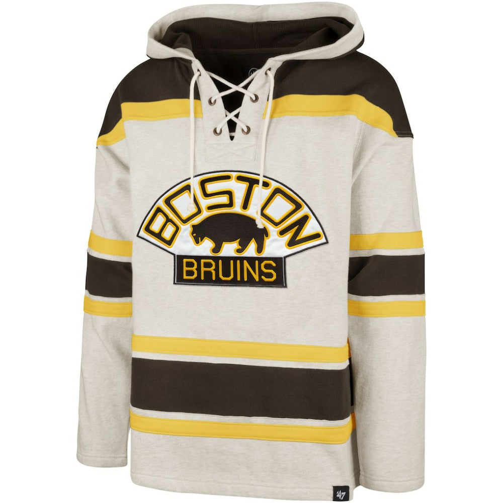Boston Bruins '47 Rockaway Lacer Pullover Hoodie - Oatmeal - NHL 5351241