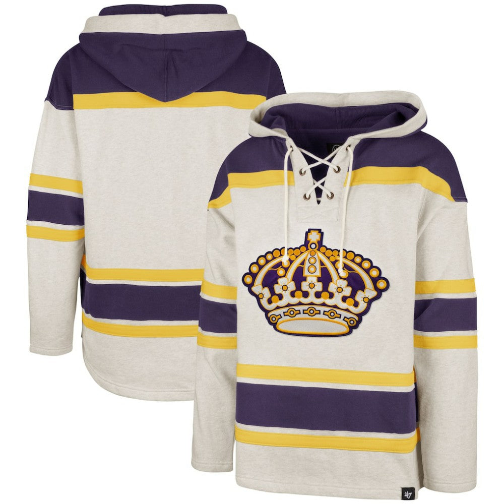 Los Angeles Kings '47 Rockaway Lacer Pullover Hoodie - Oatmeal - NHL 5351243