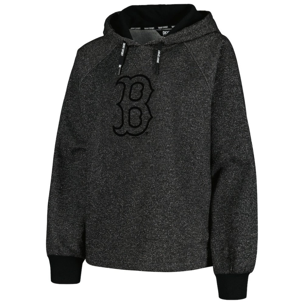 Boston Red Sox DKNY Sport Women's Debbie Dolman Raglan Pullover Hoodie - Black - MLB Sale
