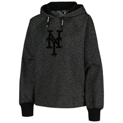 New York Mets DKNY Sport Women's Debbie Dolman Raglan Pullover Hoodie - Black - MLB on Sale