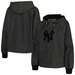 New York Yankees DKNY Sport Women's Debbie Dolman Raglan Pullover Hoodie - Black - MLB Discount