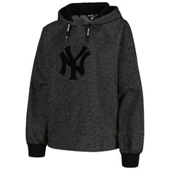 New York Yankees DKNY Sport Women's Debbie Dolman Raglan Pullover Hoodie - Black - MLB Discount