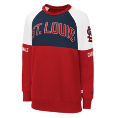 St. Louis Cardinals Starter Women's Baseline Raglan Pullover Sweatshirt - Red/Navy - MLB Sale